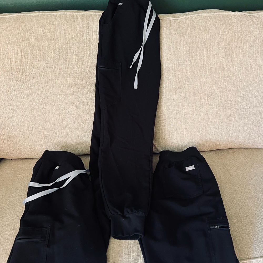 Black Jogger Pants with White Stripes